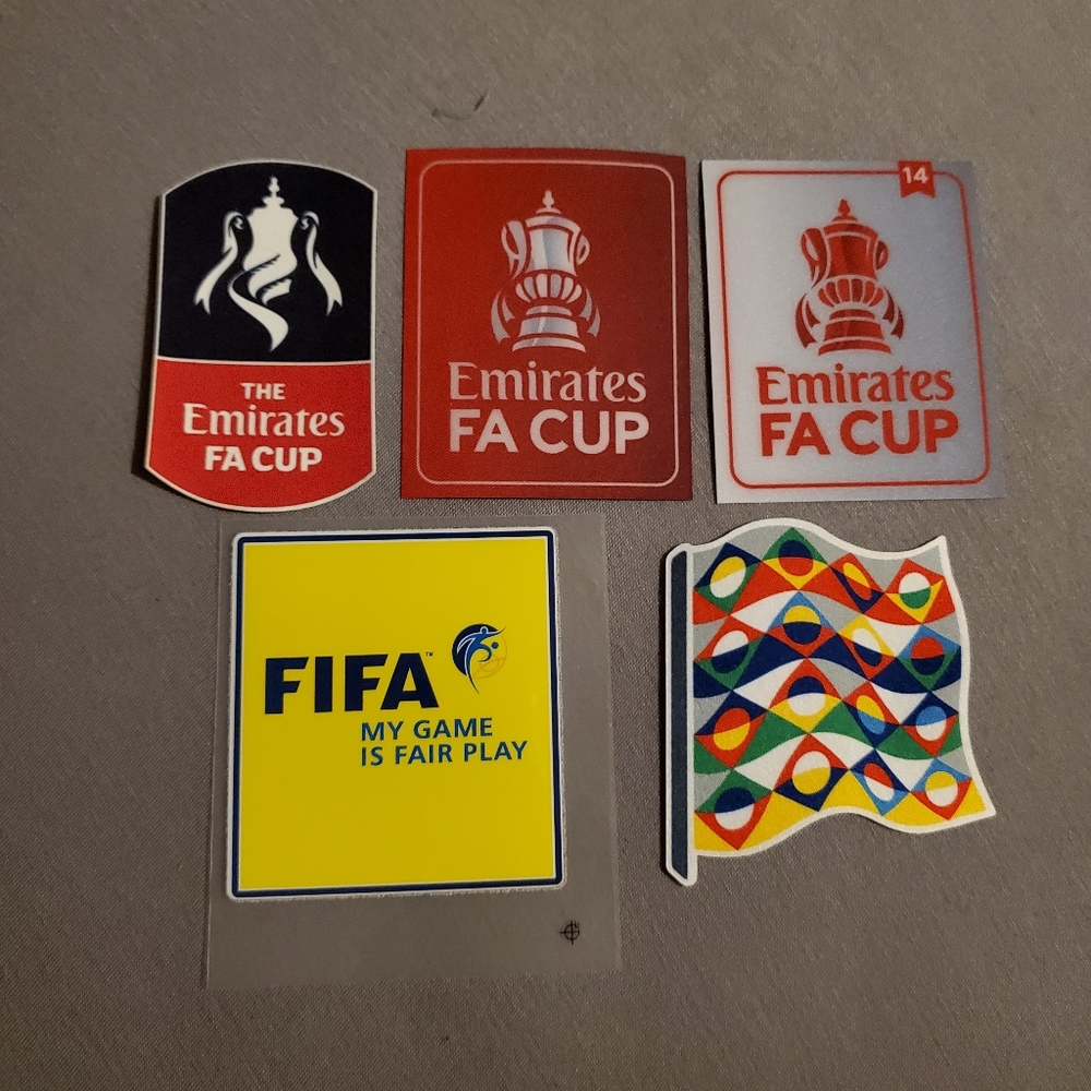 RARE FA CUP Patches (PLAHER VERSION). Also World Cup patch and Euros Flag patch.